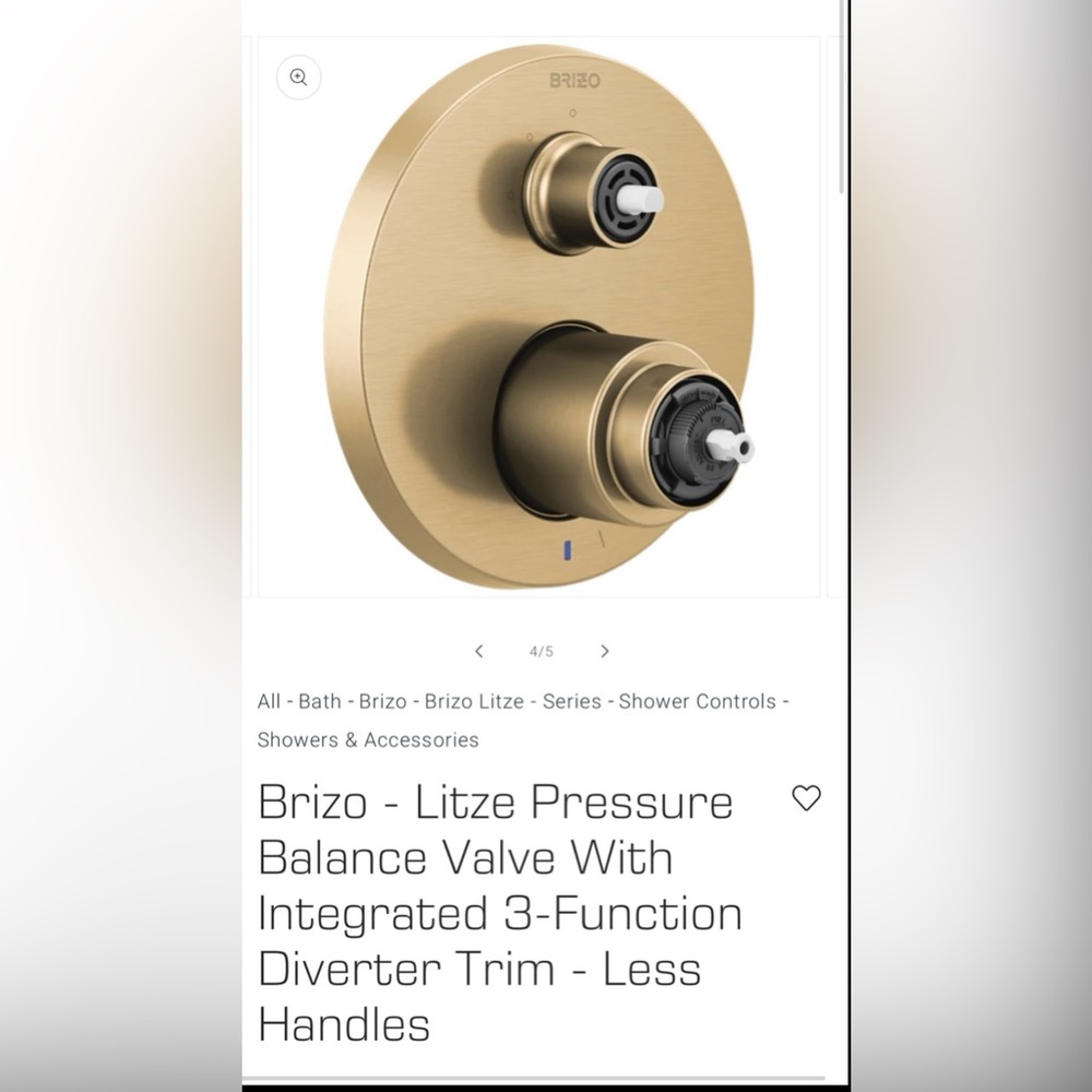 Brizo - Litze Pressure Balance Valve With Integrated 3-Function Diverter Trim -
